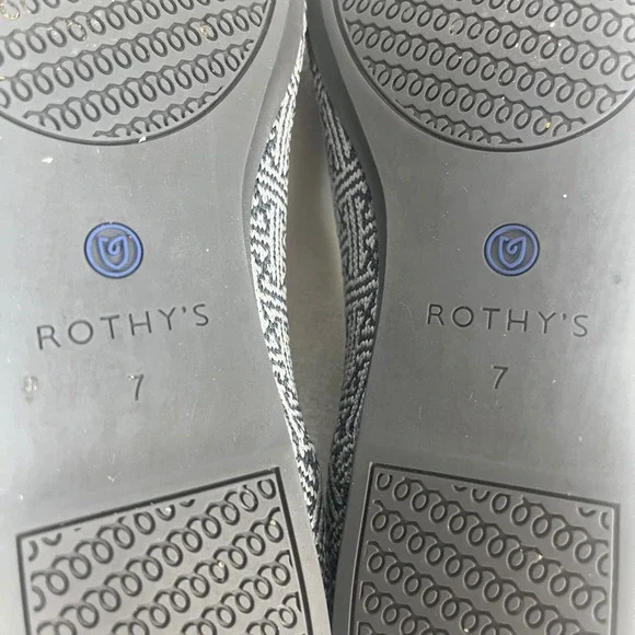 Rothy's The Loafer Women's sz 7 Gray Charcoal Grid Retired Flats